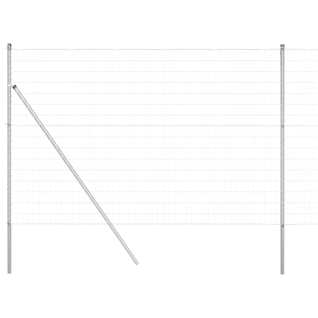 Zaun mit Pfosten Silber 1,6 x 10 m Stahl und PVC