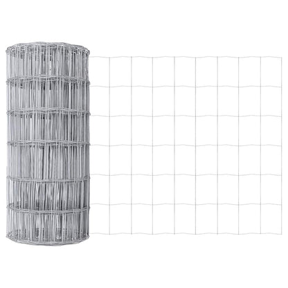 Zaun mit Pfosten Silber 0,4 x 10 m Stahl und PVC