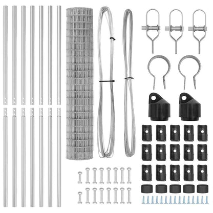 Zaun mit Pfosten Silber 1,5 x 10 m Stahl und PVC