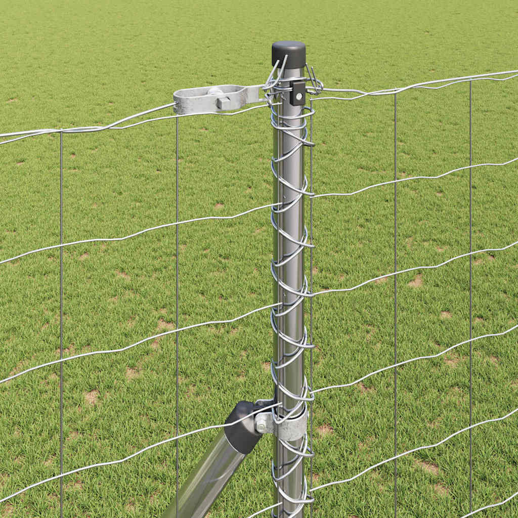 Zaun mit Pfosten Silber 1,6 x 10 m Stahl und PVC