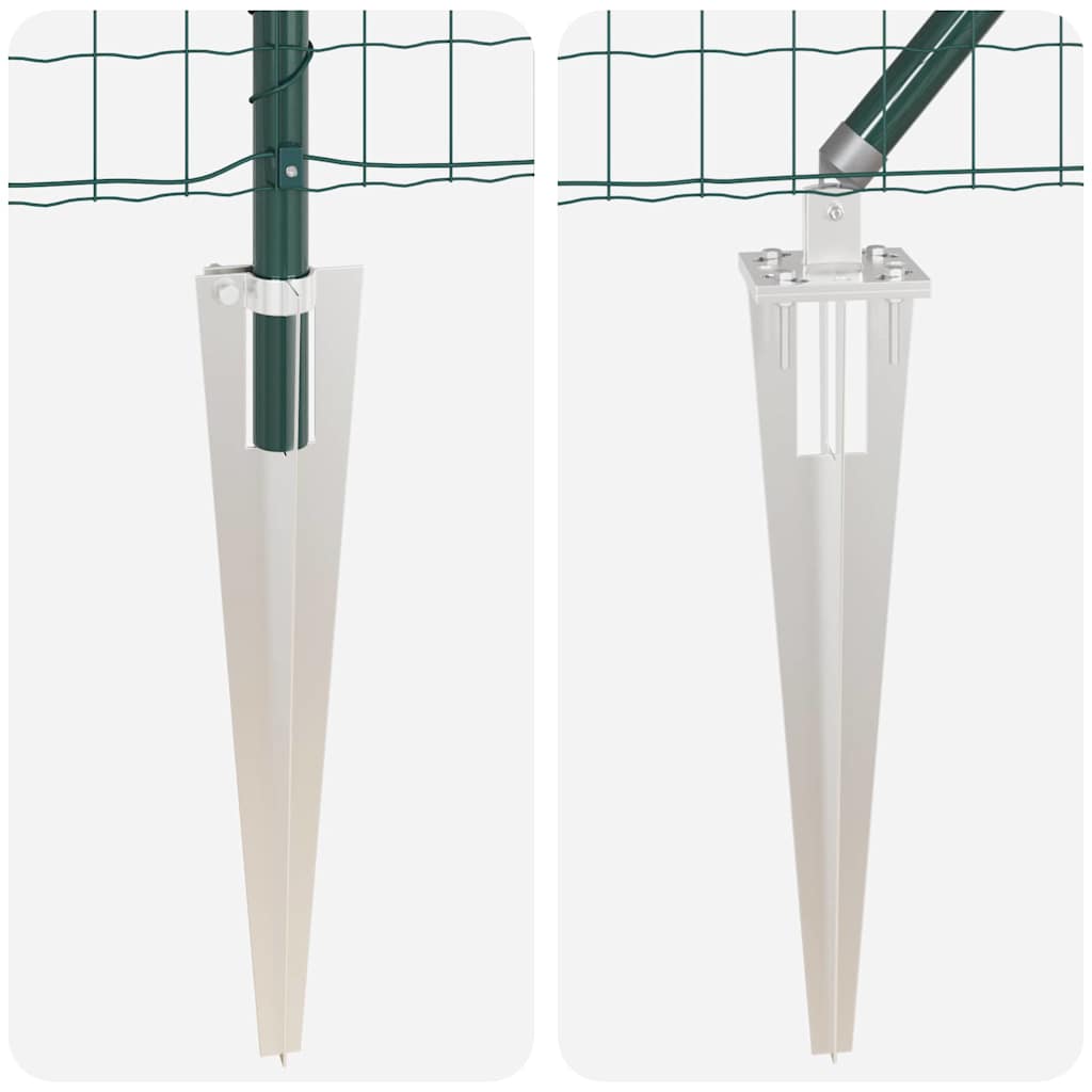 Zaun mit Pfosten Grün 0,8 x 10 m Stahl und PVC
