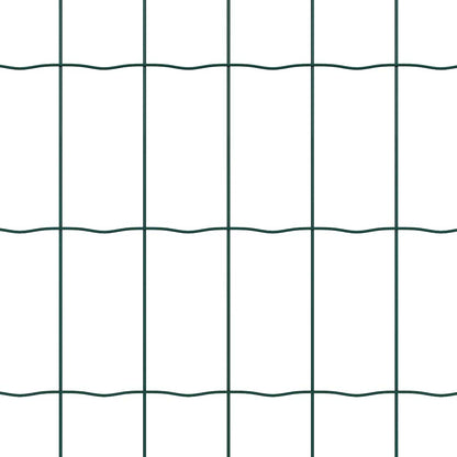 Zaun mit Pfosten Grün 1 x 10 m Stahl und PVC