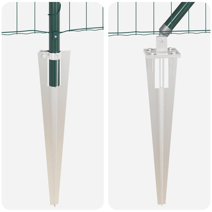 Zaun mit Pfosten Grün 1,5 x 10 m Stahl und PVC