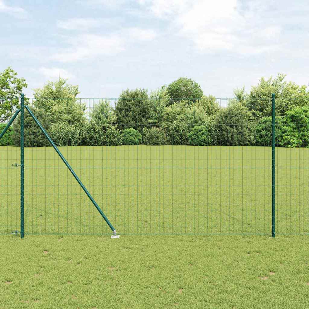 Zaun mit Pfosten Grün 1,5 x 10 m Stahl und PVC
