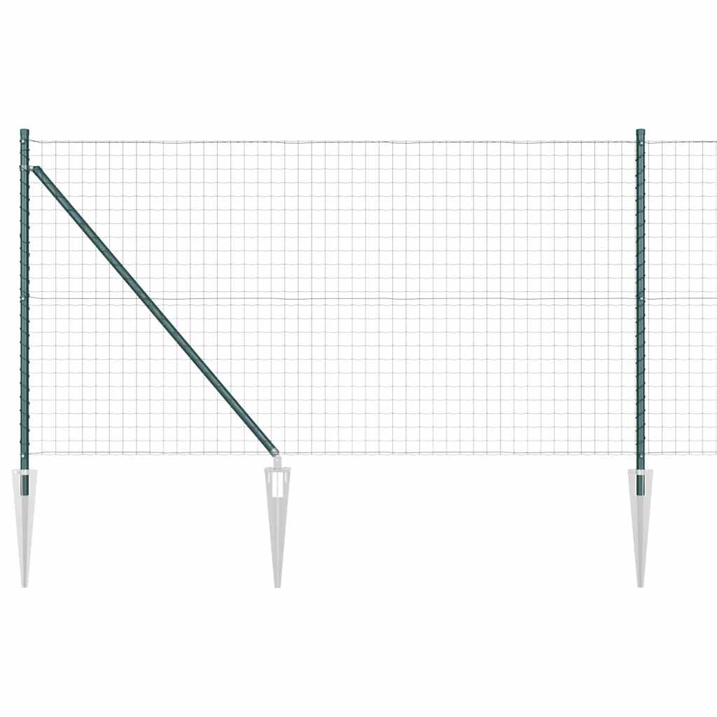 Zaun mit Pfosten Grün 1,2 x 25 m Stahl und PVC