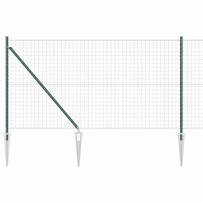 Zaun mit Pfosten Grün 1,2 x 25 m Stahl und PVC