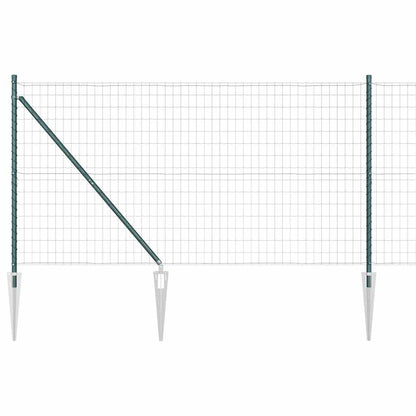 Zaun mit Pfosten Grün 1,2 x 25 m Stahl und PVC