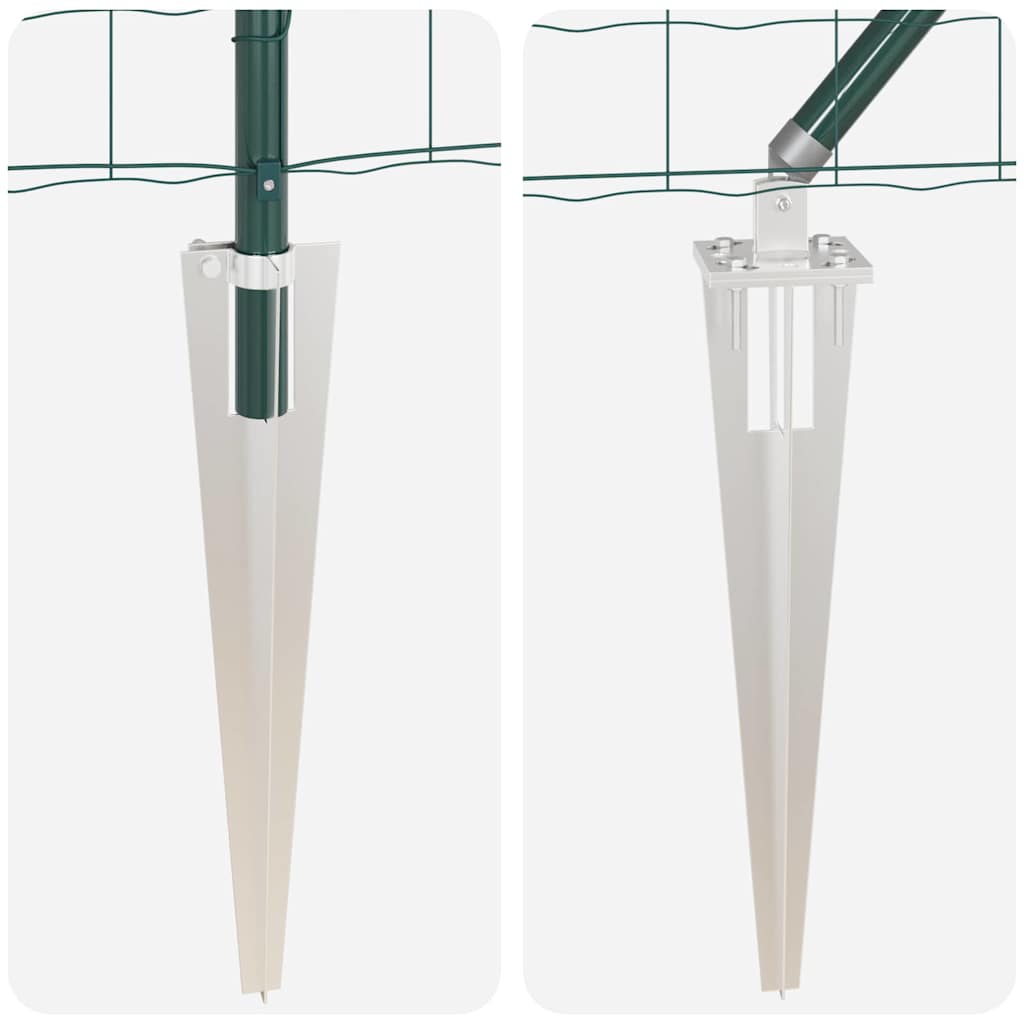 Zaun mit Pfosten Grün 0,4 x 25 m Stahl und PVC