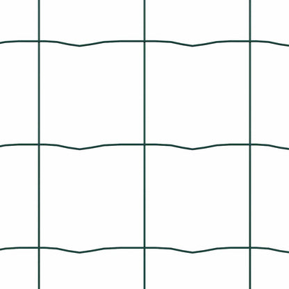 Zaun mit Pfosten Grün 0,4 x 25 m Stahl und PVC