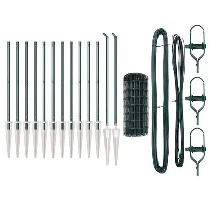 Zaun mit Pfosten Grün 0,8 x 25 m Stahl