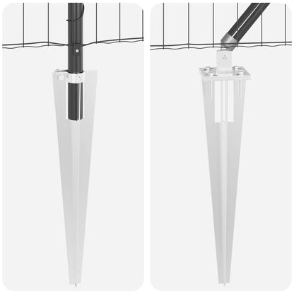 Zaun mit Pfosten Grau 1 x 25 m Stahl und PVC