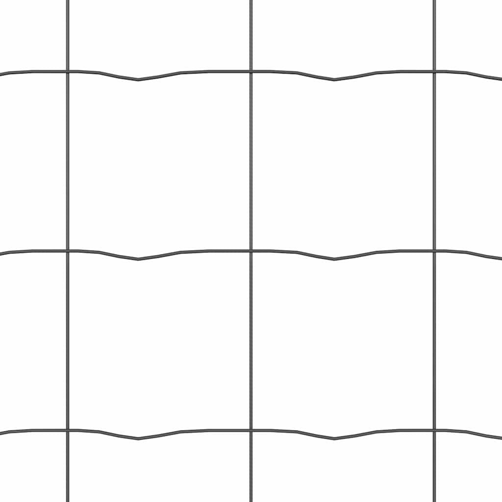 Zaun mit Pfosten Grau 0,4 x 50 m Stahl und PVC