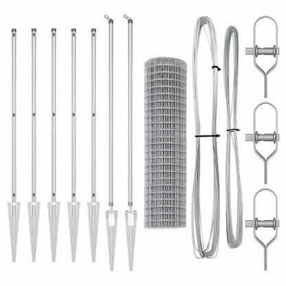 Zaun mit Pfosten Silber 1,2 x 10 m Stahl