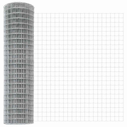 Zaun mit Pfosten Silber 1,2 x 10 m Stahl