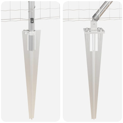 Zaun mit Pfosten Silber 1,6 x 10 m Stahl