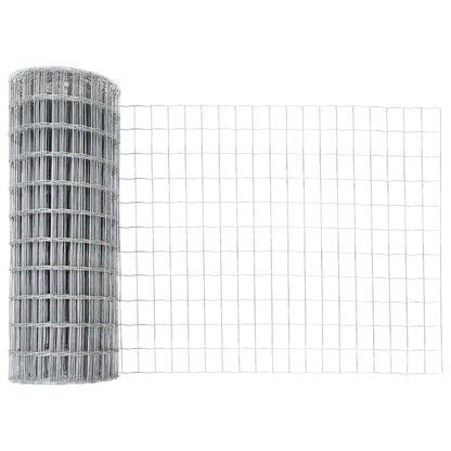 Zaun mit Pfosten Silber 0,8 x 10 m Stahl