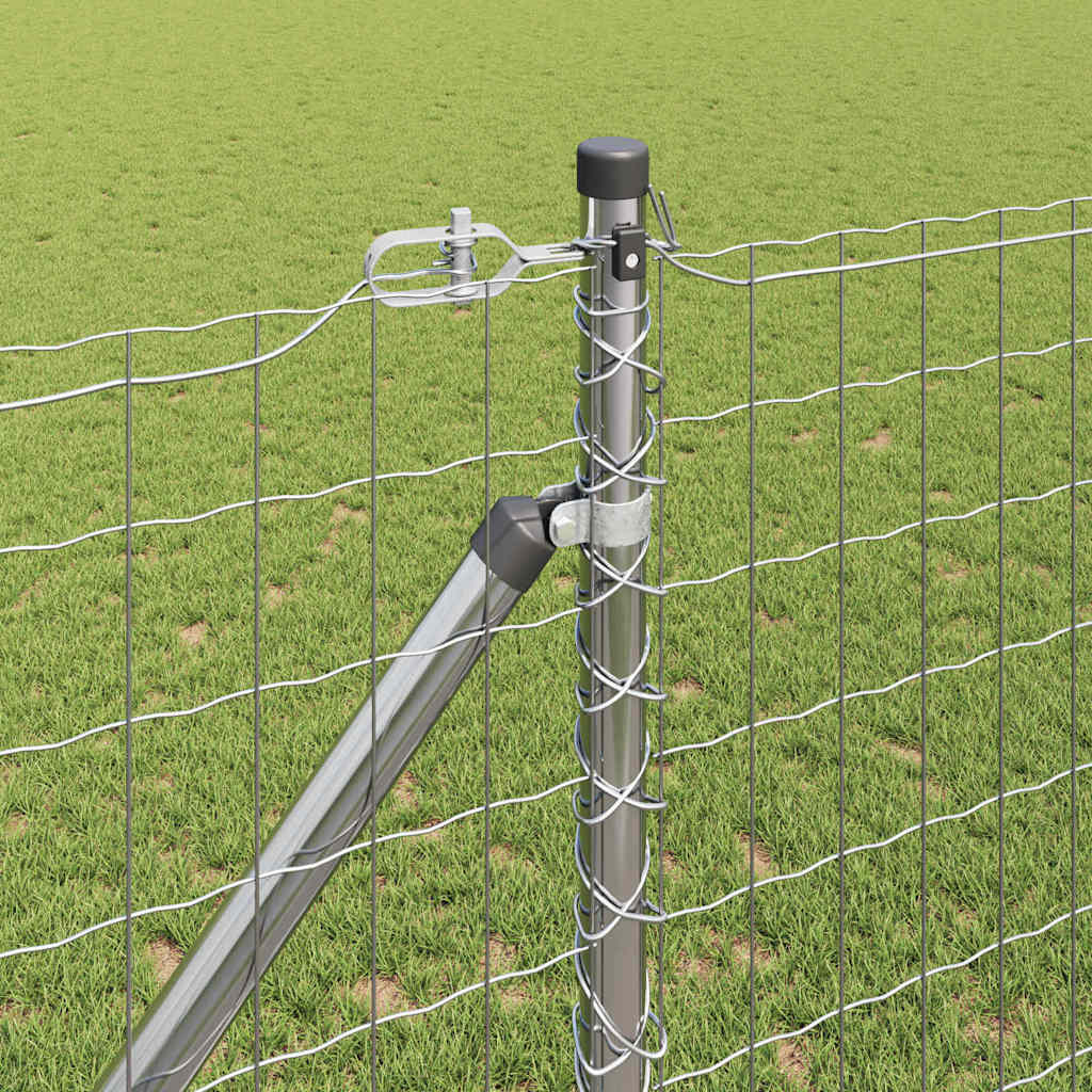 Zaun mit Pfosten Silber 1,4 x 10 m Stahl