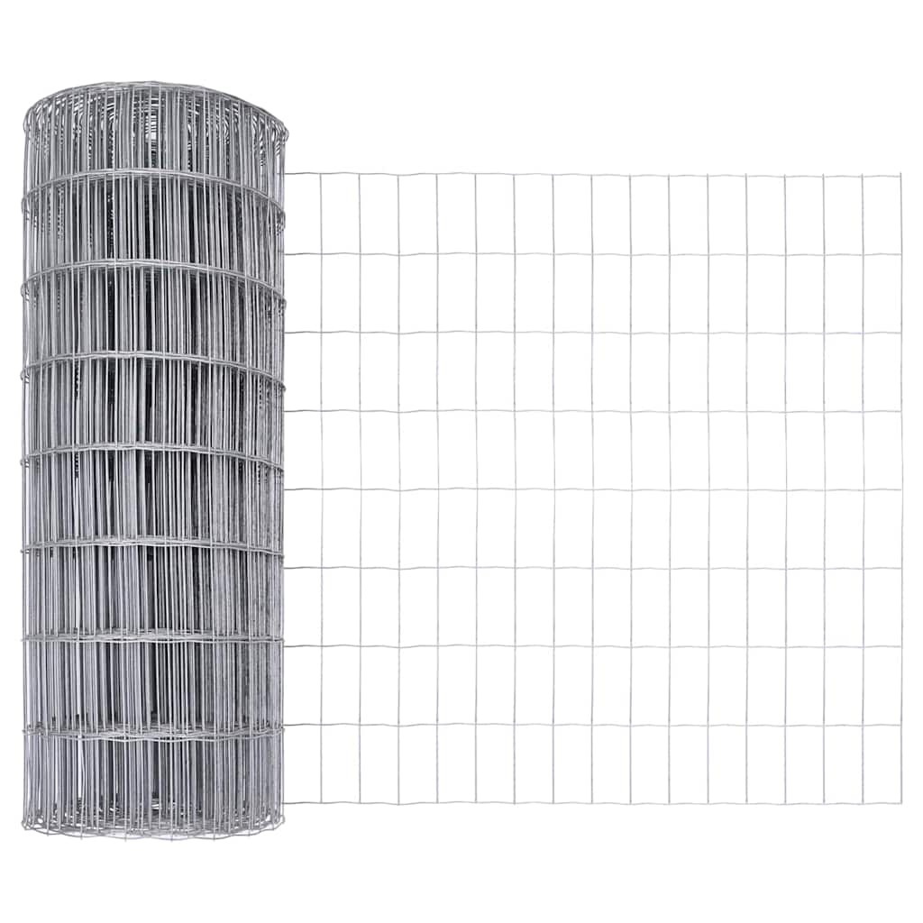 Zaun mit Pfosten Silber 0,8 x 10 m Stahl