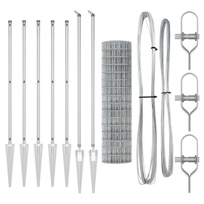 Zaun mit Pfosten Silber 1,4 x 10 m Stahl