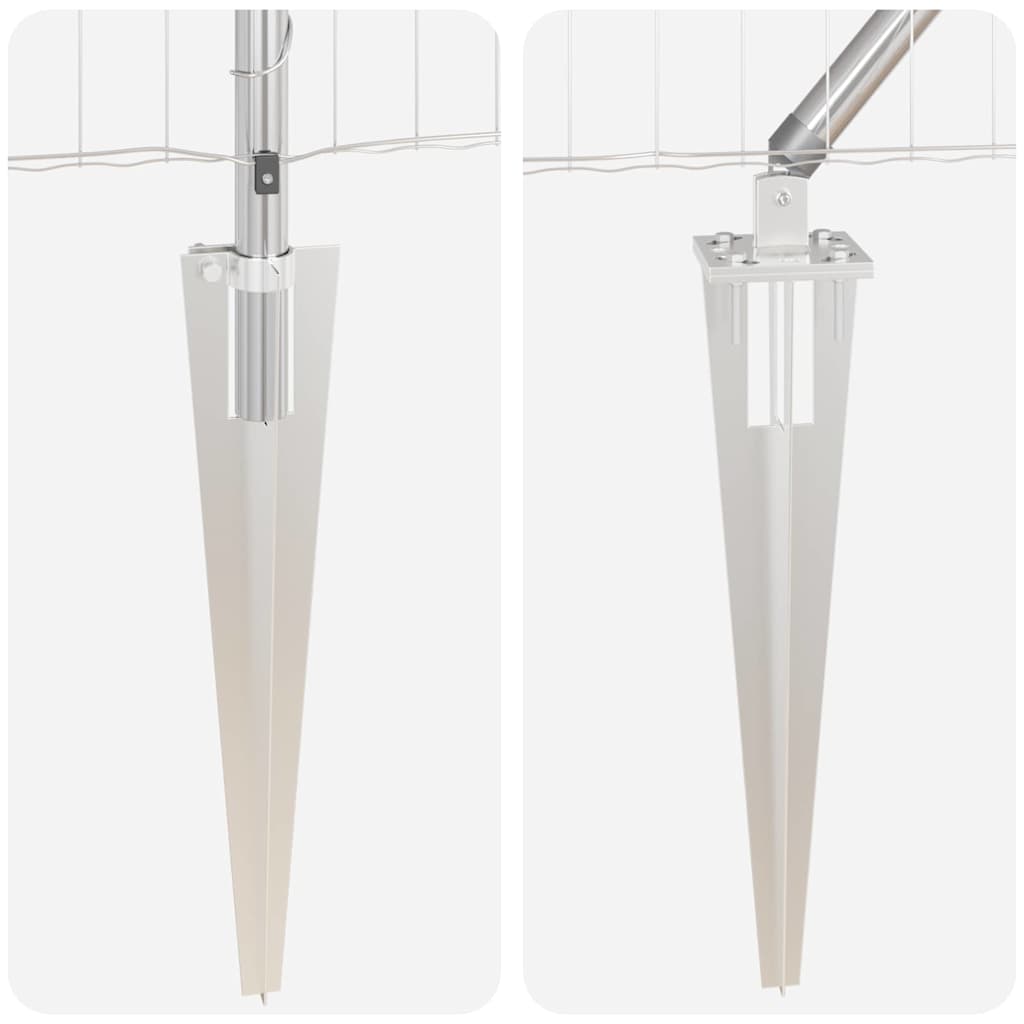 Zaun mit Pfosten Silber 1,2 x 25 m Stahl