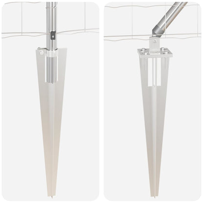 Zaun mit Pfosten Silber 0,4 x 25 m Stahl