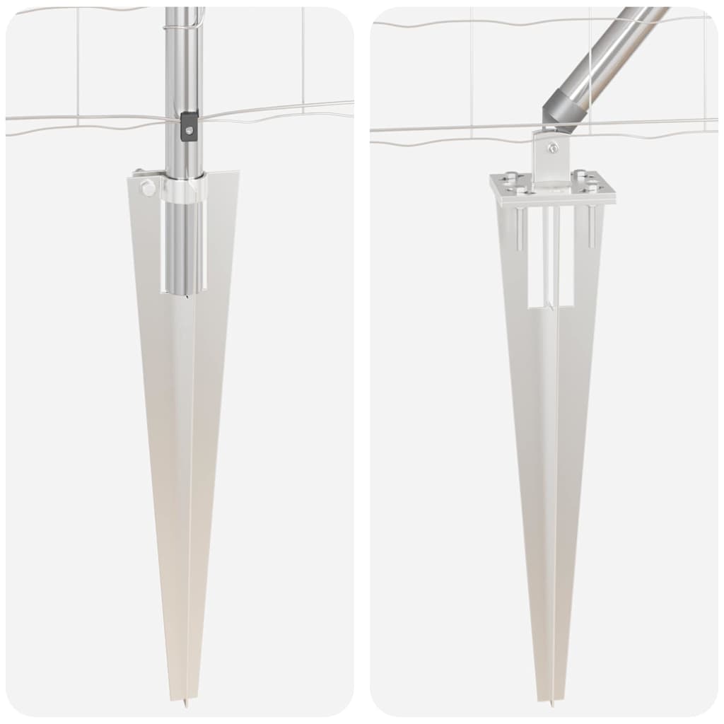 Zaun mit Pfosten Silber 1 x 25 m Stahl