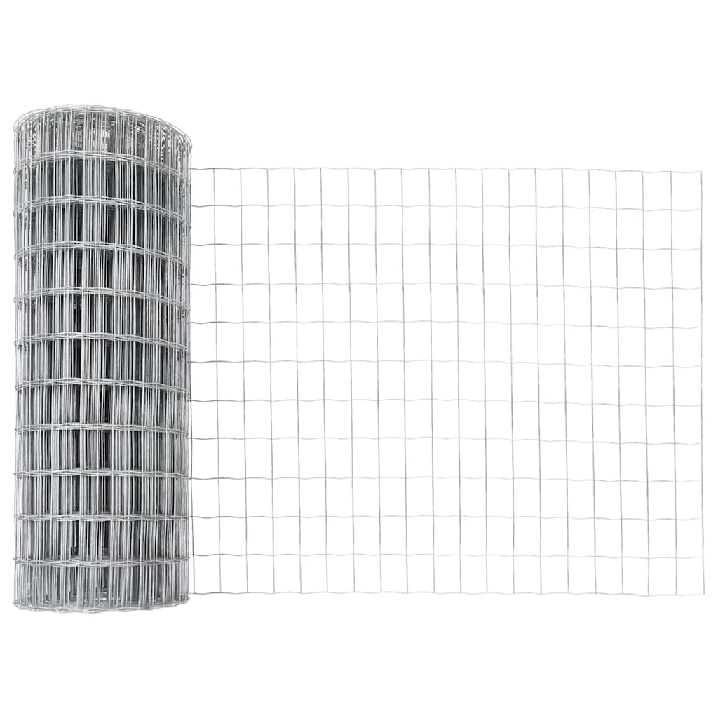 Zaun mit Pfosten Silber 0,4 x 50 m Stahl