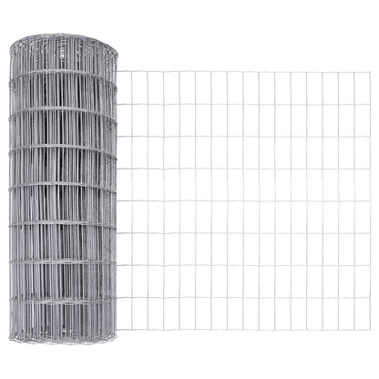 Zaun mit Pfosten Silber 0,4 x 50 m Stahl