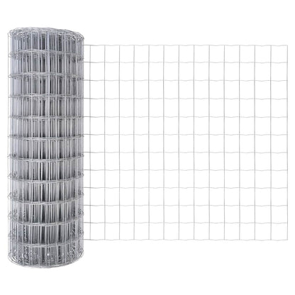 Zaun mit Pfosten Silber 0,4 x 10 m Stahl