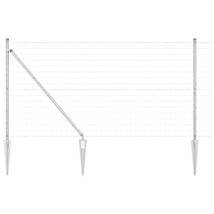 Zaun mit Pfosten Silber 1 x 10 m Stahl