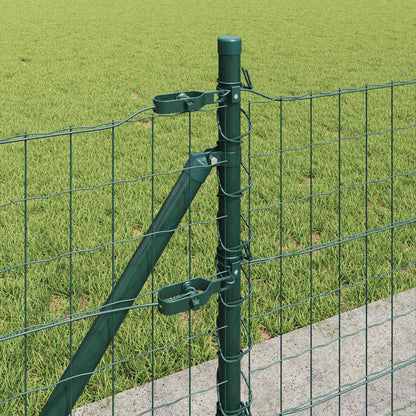 Zaun mit Pfosten Grün 0,4 x 10 m Stahl und PVC