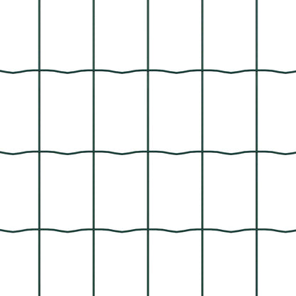 Zaun mit Pfosten Grün 1 x 10 m Stahl und PVC