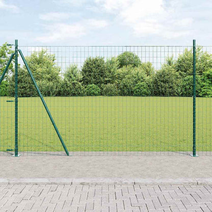 Zaun mit Pfosten Grün 1,6 x 10 m Stahl und PVC