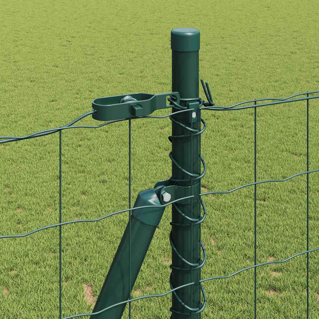 Zaun mit Pfosten Grün 1,4 x 10 m Stahl und PVC