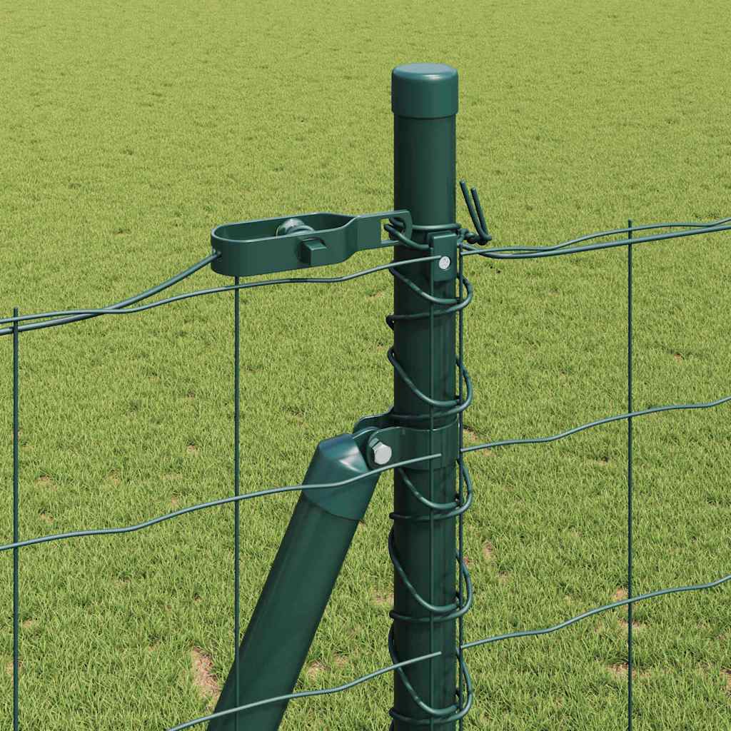 Zaun mit Pfosten Grün 1,5 x 10 m Stahl