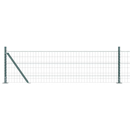 Zaun mit Pfosten Grün 0,6 x 25 m Stahl und PVC