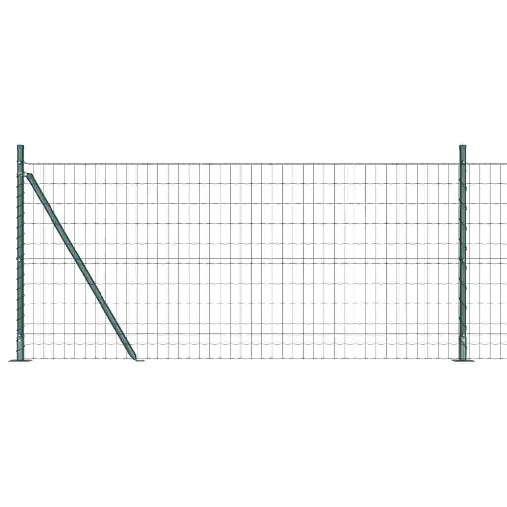 Zaun mit Pfosten Grün 1 x 25 m Stahl und PVC