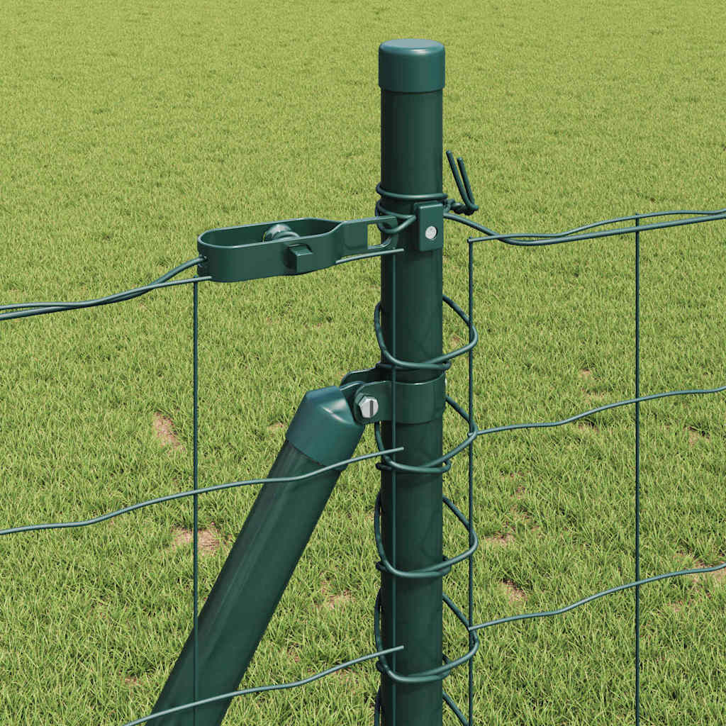 Zaun mit Pfosten Grün 1 x 25 m Stahl