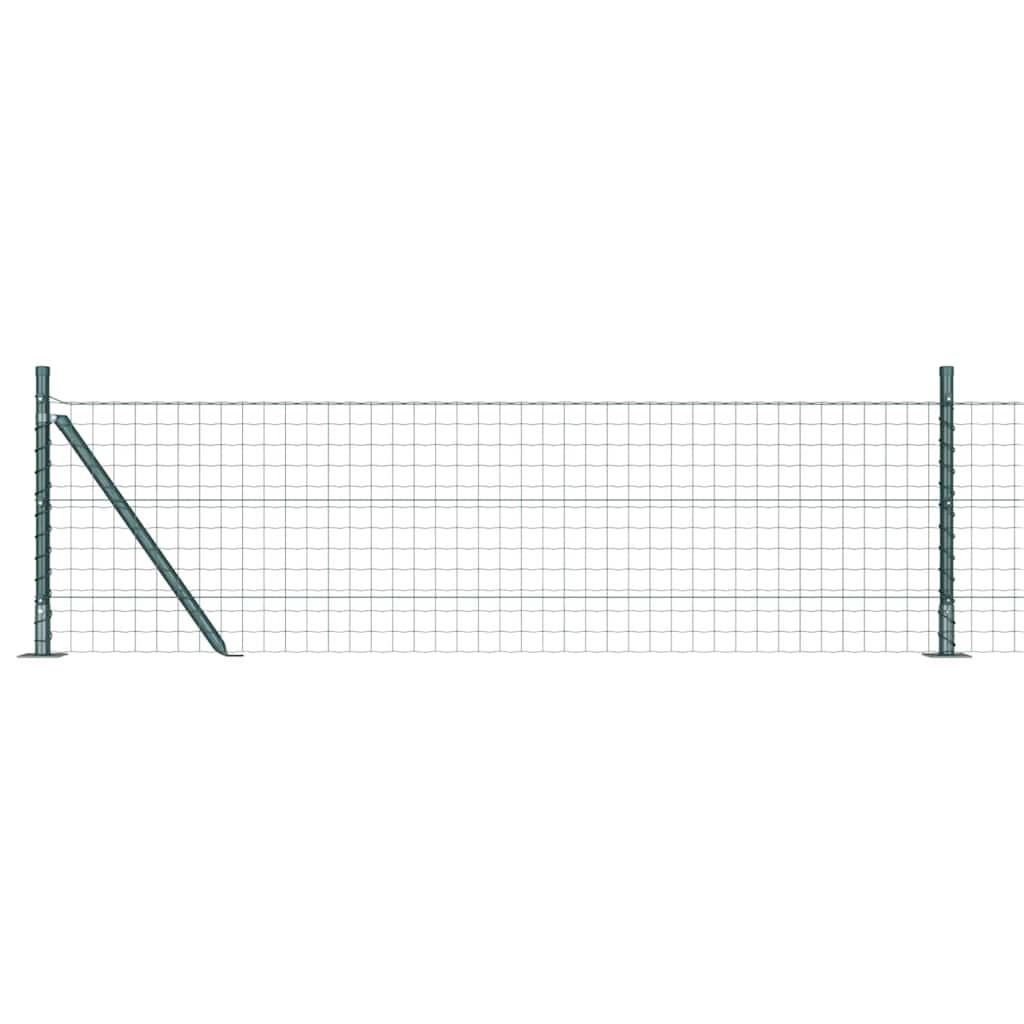 Zaun mit Pfosten Grün 0,6 x 50 m Stahl und PVC
