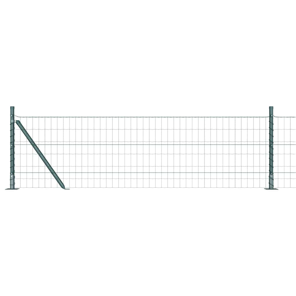 Zaun mit Pfosten Grün 0,6 x 50 m Stahl und PVC
