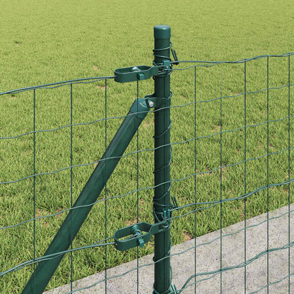 Zaun mit Pfosten Grün 0,4 x 10 m Stahl und PVC