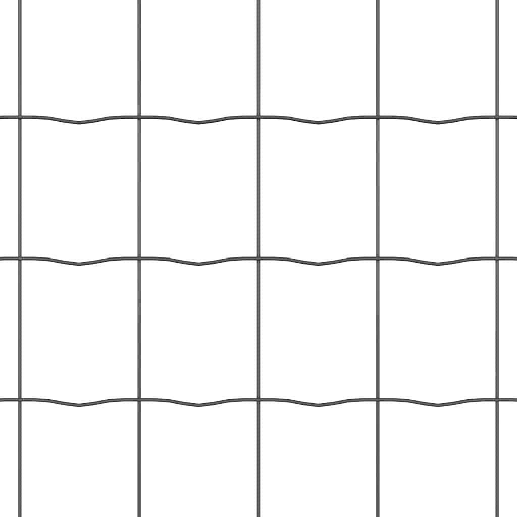 Zaun mit Pfosten Grau 0,6 x 50 m Stahl und PVC