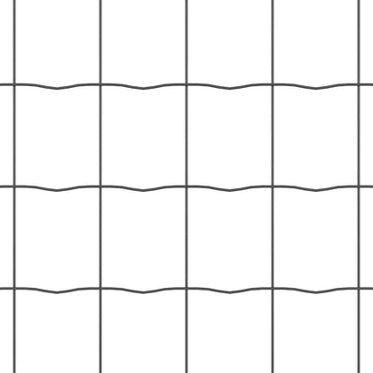 Zaun mit Pfosten Grau 0,6 x 50 m Stahl und PVC