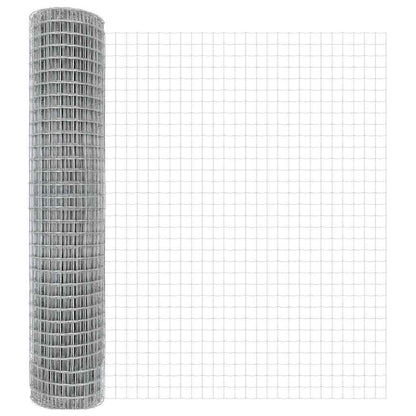 Zaun mit Pfosten Silber 1,6 x 10 m Stahl