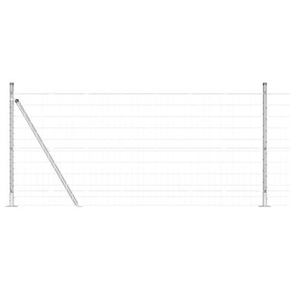 Zaun mit Pfosten Silber 0,8 x 10 m Stahl