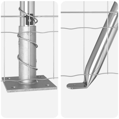 Zaun mit Pfosten Silber 1,5 x 10 m Stahl