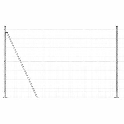 Zaun mit Pfosten Silber 1,5 x 10 m Stahl