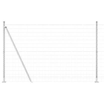 Zaun mit Pfosten Silber 1,4 x 10 m Stahl
