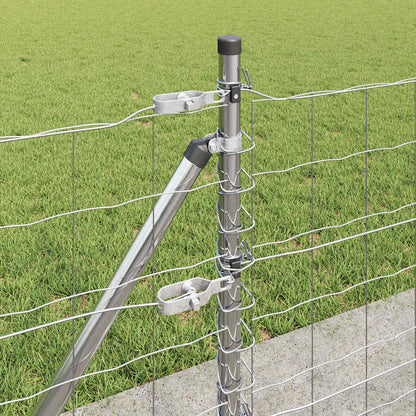 Zaun mit Pfosten Silber 0,6 x 10 m Stahl