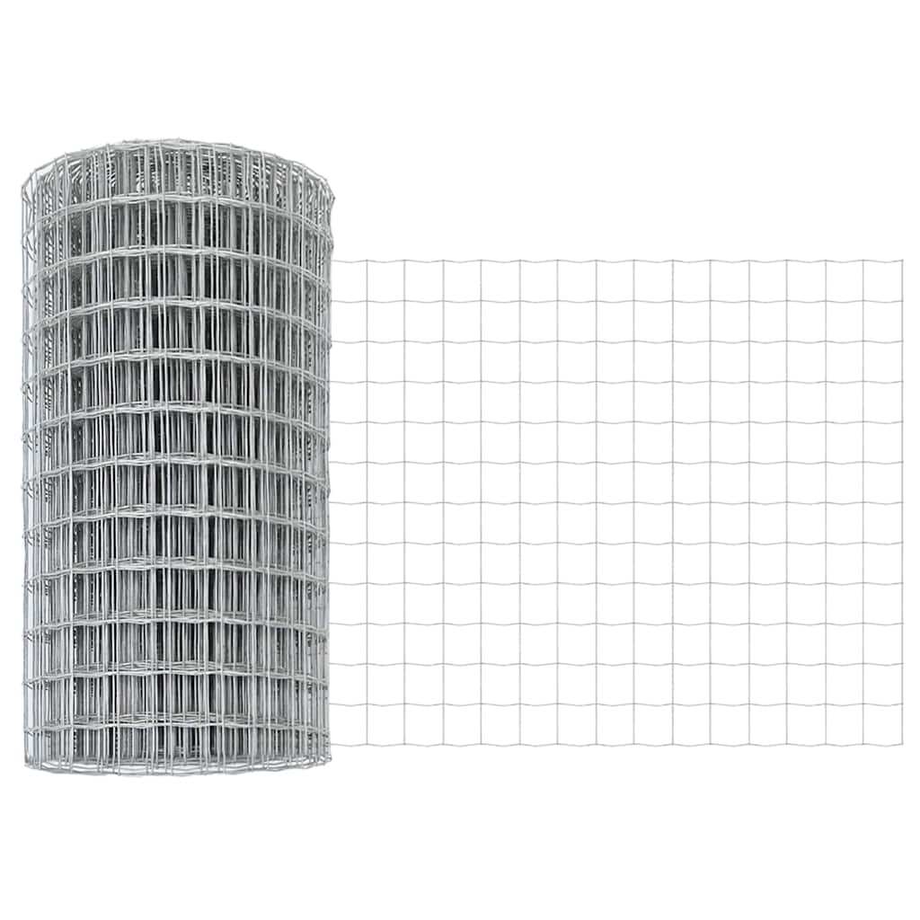 Zaun mit Pfosten Silber 0,4 x 25 m Stahl